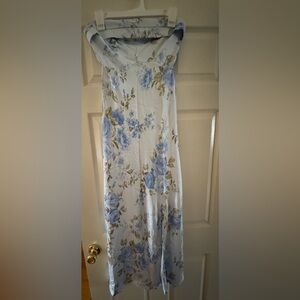 Altard State Floral Blue and White Strapless Dress